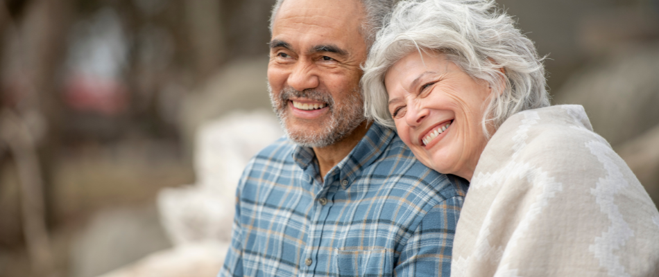 Retired man and woman smiling