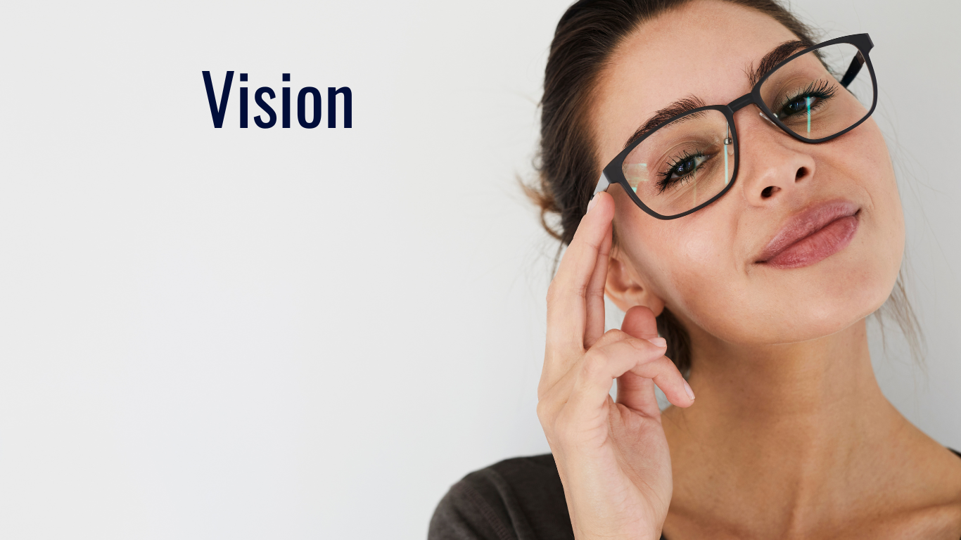 Vision - image of woman wearing glasses