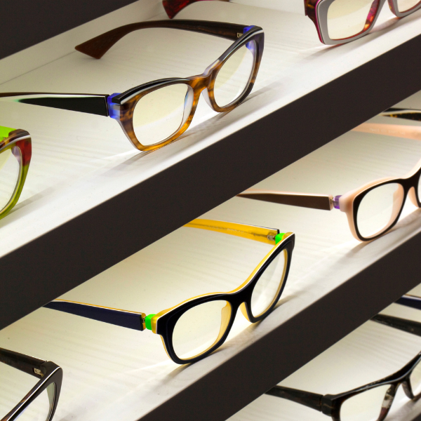 display of glasses